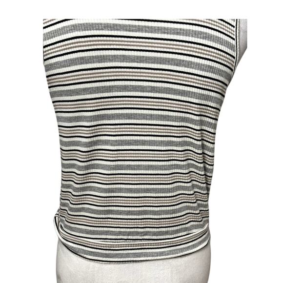 Caution To The Wind Crop Top Striped Front Twist Sleeveless Multicolor Women’s S - Picture 6 of 7